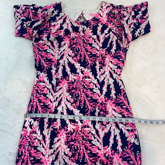 Lilly Pulitzer FIESTA STRETCH DRESS Nauti Navy Pink Beyond The Sea Shift Size 2 - Picture 11 of 12